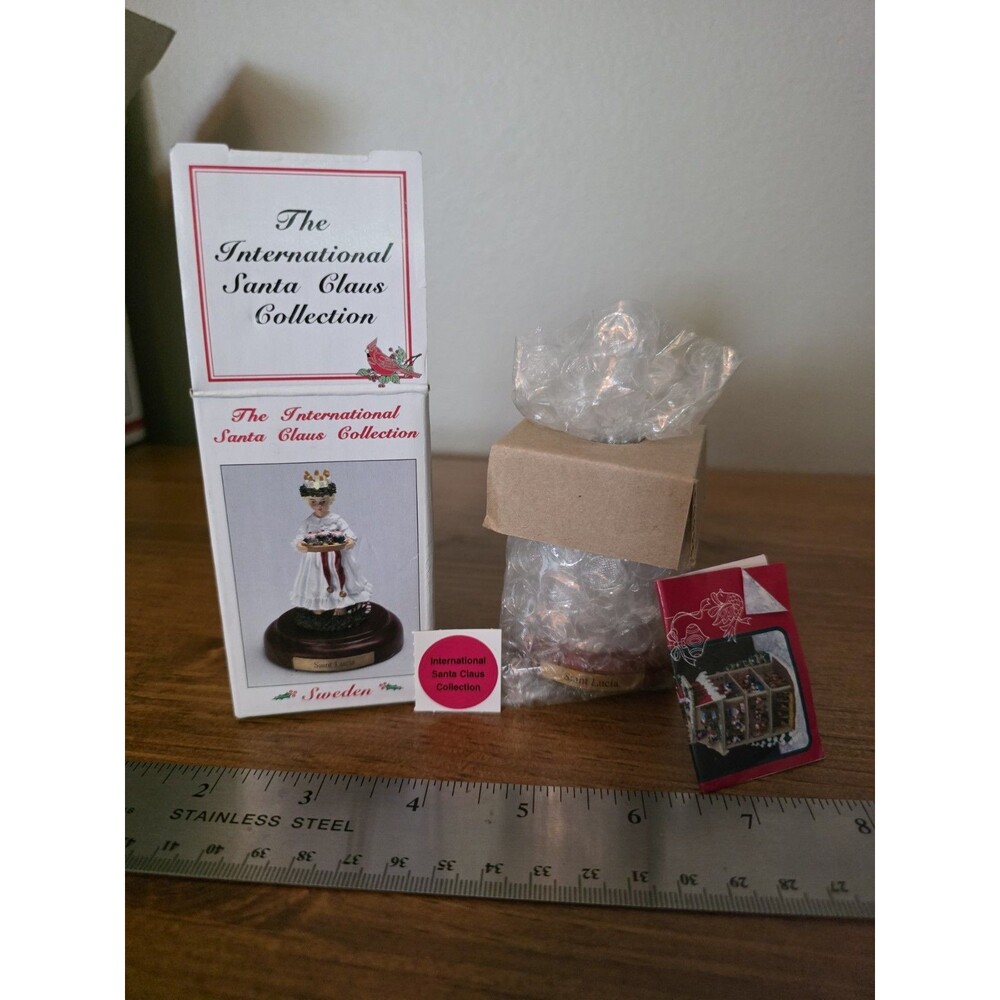 Vintage International Santa Claus Collection Sweden Sait Lucia Figurine In Box
